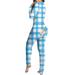 Button Butt-Flap Onesie for Women Fashion Tie Dye Print Sexy Bodycon Pajamas Romper Long Sleeve One Piece Jumpsuit