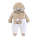 Youmylove Cute Bodysuit For Baby Toddler Boys Girls Long Sleeve Cute Cartoon Animals Patchwork Letter Hooded Romper Jumpsuit Outfit Coat Children Clothes