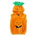 Frobukio Toddler Kids Girls Boys Halloween Hoodes Pumpkin Pattern Sleeveless Sweatshirt Baby Velvet Costume