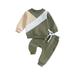 Frobukio Toddler Baby Girls 2Pcs Fall Clothes Set Print Long Sleeve Crewneck Tops Elastic Waist Pants Outfits