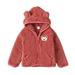 TMOYZQ Toddler Girls Boys Cute Fleece Jacket Bear Ear Hoodie Sweater Zip Up Warm Snowsuit Cute Teddy Coat Infant Baby Fall Winter Outerwear Baby Clothes Size 6 Months-3T