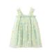 Fimkaul Girls Dresses Daisy Floral Summer Sleeveless Beach Tutu Casual Layered Tulle Princess Birthday Party Beach 1-6Y Dress Baby Clothes Green
