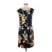 The Limited Casual Dress - Sheath Scoop Neck Sleeveless: Blue Floral Dresses - Women's Size X-Small