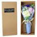 Kaloaede Artificial Flower Gift Box Carnations Roses Daisies 3 Bouquets Red Blue Purple
