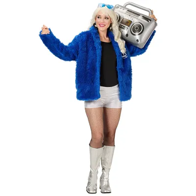 Plüschjacke, blau Image
