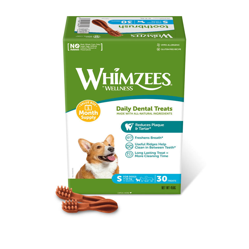 2x30 Size S Toothbrush Whimzees by Wellness Dog Snacks | Monthly Box