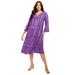 Plus Size Women's Acid Wash Peasant Dress by June+Vie in Bright Violet (Size 10/12)