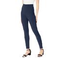 Plus Size Women's Lace Applique Side-Seam Legging by Roaman's in Navy (Size 12)