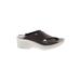 Bzees Mule/Clog: Slip-on Wedge Casual Brown Print Shoes - Women's Size 4 - Open Toe