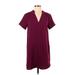 Lush Casual Dress - Shift: Burgundy Solid Dresses - Women's Size Small