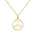 The World Jewelry Center 14k Yellow Gold Peace Sign Pendant with 0.9mm Cable Chain Necklace, Gold