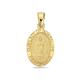 PORI JEWELERS 14K Yellow Gold Small Our Lady of Guadalupe Blessed Virgin Mary Medallion Religious Oval Pendant Fine Jewelry Blessing Gift For Women Girls Men Boys Kids Teens Unisex, Gold, n