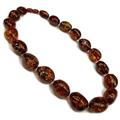 Amber Necklace Large Olives 55 cm Genuine Baltic Amber Cherry Colours 100% Handmade in Germany, 55 cm, amber, Amber