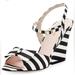 Kate Spade Shoes | Kate Spade New York Imari Striped Grosgrain Sandal Size 8 | Color: Black/White | Size: 8