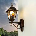 Salzburg Antique Wall Light with Glass in Tiffany Style Red / Black Antique IP44 Weatherproof E27 up to 60 W 230 V Nostalgic Lamp Outdoor Wall Lighting for Yard and Garden