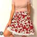 Anthropologie Skirts | Anthropologie Anna Sui Russelliana Silk Blend Mini Skirt White Red Florals 4 | Color: Red/White | Size: 4