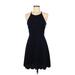 Emerald Sundae Casual Dress - Mini Halter Sleeveless: Black Print Dresses - Women's Size Medium