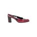 Bally Heels: Slip-on Chunky Heel Boho Chic Burgundy Shoes - Women's Size 7 - Round Toe