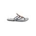 Sandals: Gray Print Shoes - Women's Size 39 - Open Toe