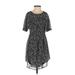 Ann Taylor LOFT Casual Dress - High/Low: Black Chevron/Herringbone Dresses - Women's Size 2X-Small