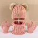 Bonnet pompon pour enfants écharpe et gants garçons et filles chaud trempé tout-petit décor