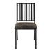 17 Stories Sophiaisabella Slat Back Side Chair in Black Faux Leather/Wood/Upholstered/Metal in Black/Brown | 32 H x 24 W x 18 D in | Wayfair