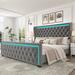 Ivy Bronx Kehara King Tufted Standard Bed Upholstered/Velvet/Metal in Gray | 52.5 H x 76.5 W x 85.8 D in | Wayfair 1AFCD93C8E114DAF89A24E9E11953048