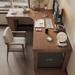 Corrigan Studio® Magbie 2 Piece L-Shaped Desk & Chair Set Office Set w/ Chair Wood in Brown/Green | 29.53 H x 78.74 W x 55.12 D in | Wayfair