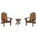 Rosecliff Heights Besnard Solid Wood Adirondack Chair Set w/ Table Wood in Brown | 37.5 H x 28 W x 35 D in | Wayfair
