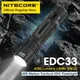 NITECORE EDC33 EDC DulFlashlight USB-C Lampe Torche Rechargeable 450 Mètre UHi 20 Max Intégré