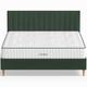 Pack lit 140x190 en velours vert + Matelas latex