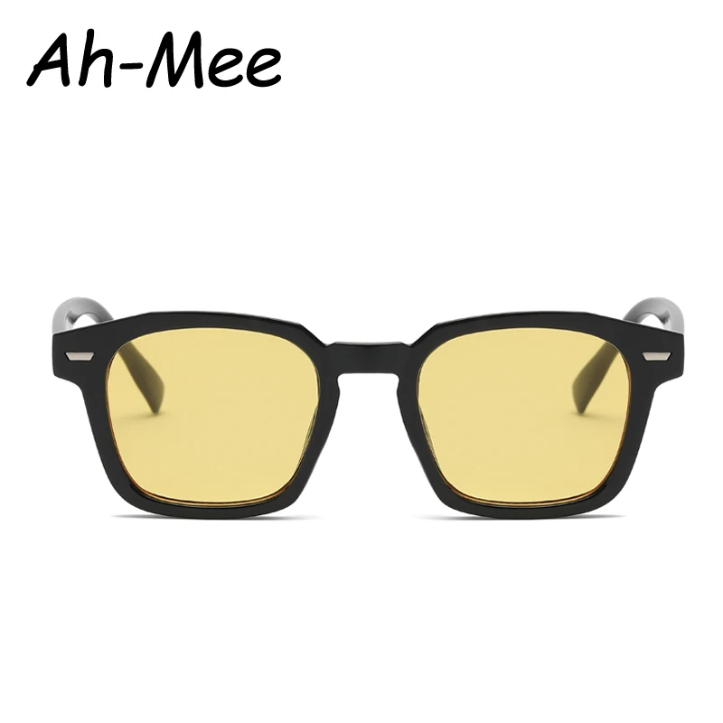 Beliebte Damen Sonnenbrille Trend Vintage Quadratischer Rahmen Schwarz Gelb Sonnenbrille Mode Damen Brillen Damen Brillen