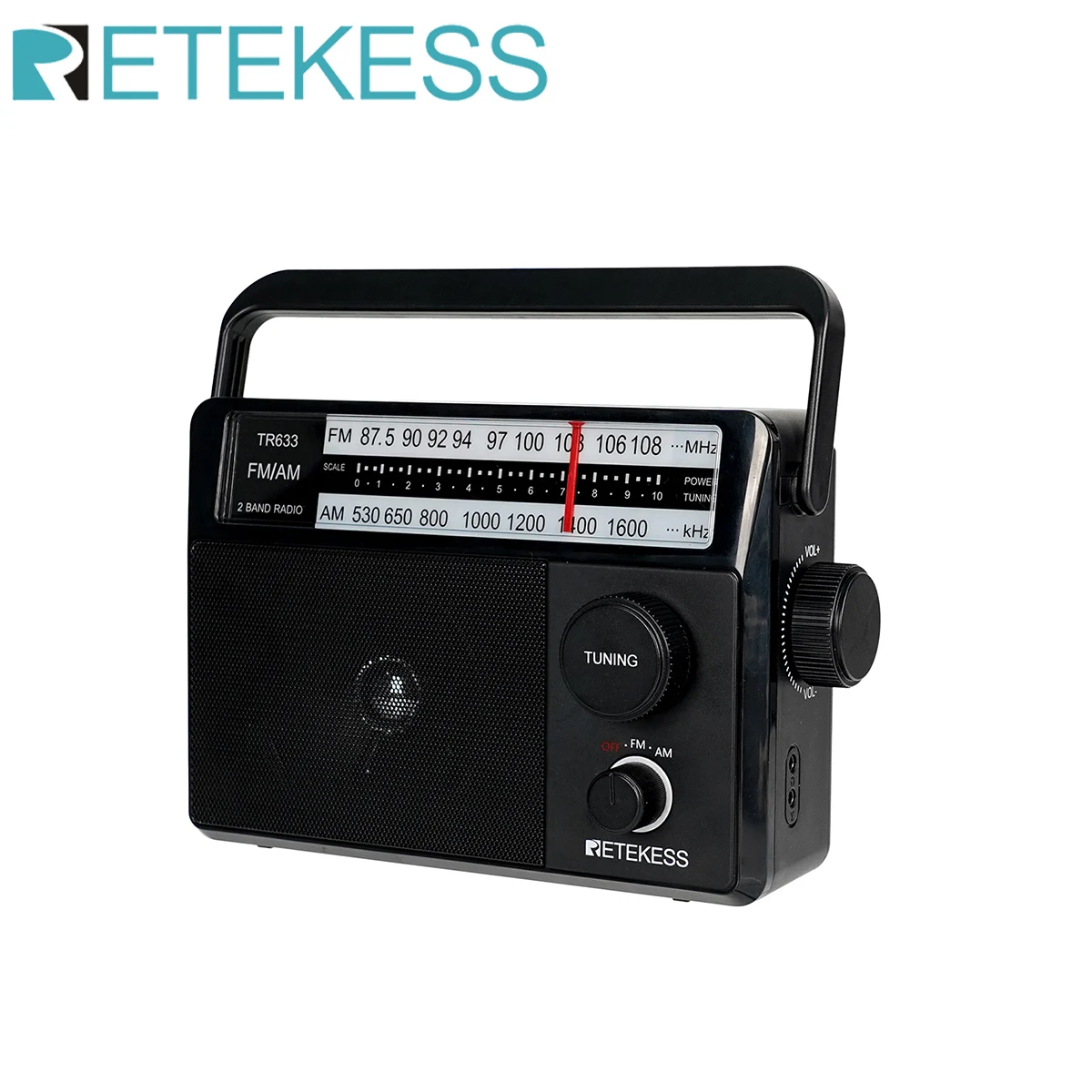 Retekess tr633 radio fm tragbare radios bin fm wiederauf ladbare batterie betriebene radio suche anzeige lampe großformat iges senior home Image