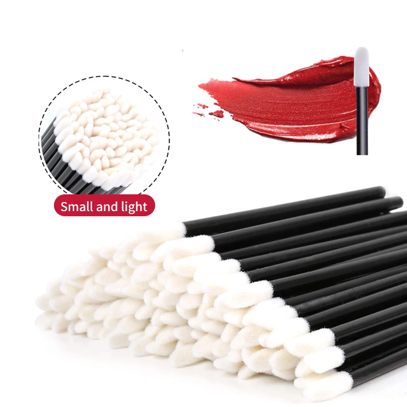 NATUHANA Einweg-Kosmetik-Lippenpinsel, Lippenstift, glänzend, fester Zauberstäbe, Reiniger, Applikator, Lidschatten, Lipgloss, Mascara-Pinsel, Make-up Image