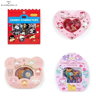 Sanrio Kuromi Cartoon Series Mädchen herzförmige süße Aufkleberpackung wasserdichte Handyhülle Aufkleber Studentenhandbuch DIY-Materialien Image
