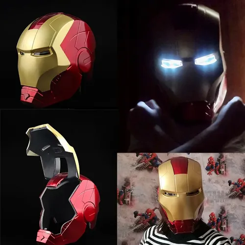 Iron Man Helm Cosplay antike Licht führte Ironman Maske PVC Action figur Spielzeug