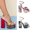 2023 neue Druck Spitze-up Sexy Hochzeit Party Sandalen Sommer Europäischen Amerikanischen Nachtclub Mode High Heels Größe 34-43 frauen Schuhe