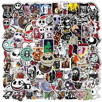 100 Stück Halloween Terror dekorative Aufkleber Aufkleber DIY Skateboard Laptop Gitarre Telefon Auto Image