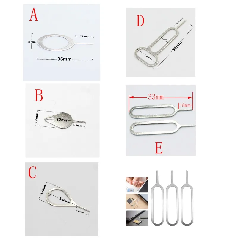 20 teile/los Metall Universal-SIM-Karte Fach Pin Auswerfen Entfernung Nadel öffner Auswerfer für Mobiltelefon Image