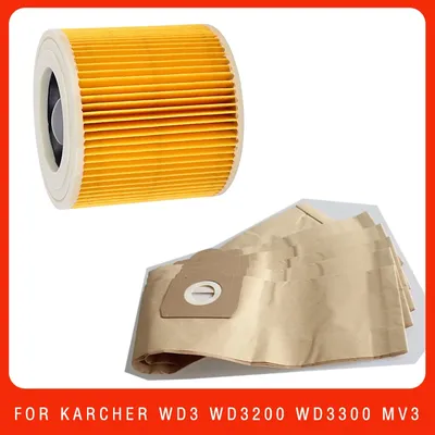 Staubfilterbeutel für Karcher WD3 WD3200 WD3300 MV3 Staubsauger Ersatzteile Ersatz Hepa-Filter Staubbeutel Zubehör Image