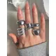 Huanzhi Silber Farbe mehr schicht ige große Ringe für Frauen Mädchen geometrische Titan Stahl