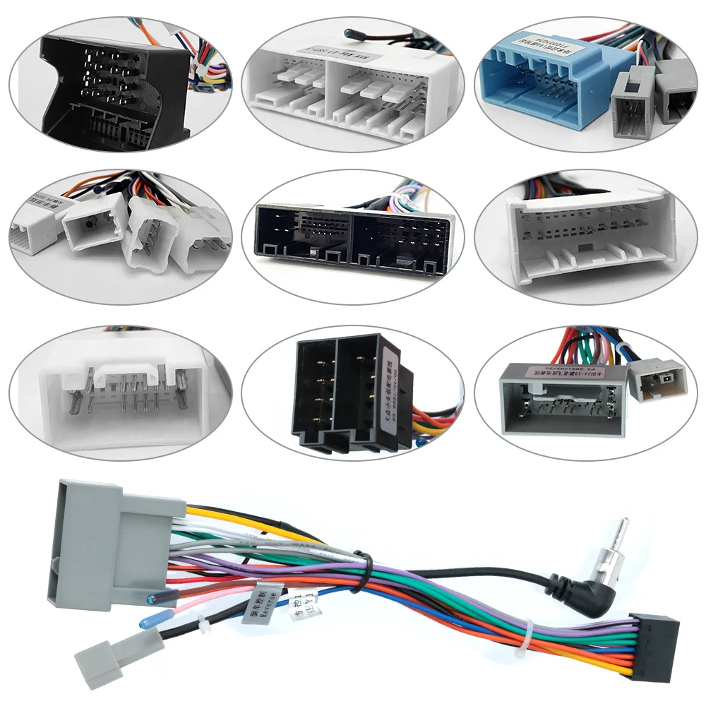 Universeller Stromanschluss 2 Din Auto-Android-Radiokabel für Suzuki Buick ISO Hyundai Kia Honda Toyota Nissan GPS-Antenne RCA Image