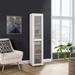 Tall Curio Storage Cabinet with Doors - 5 Storage Shelving & 1 Glass Door, White
