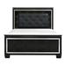 Audi Black LED Faux Leather Upholstered Tufted Bed