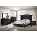 Sheridan 4 Piece Black Velvet Wingback Upholstered Tufted Panel Bedroom Set