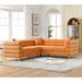 81.5" Oversized Corner Sofa L-Shaped Teddy Fabric Sectional Sofa with 3 Pillows, 5-Seat Sleeper Sofa for Living Room, Orange