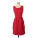 Cynthia Rowley TJX Casual Dress - A-Line Scoop Neck Sleeveless: Red Solid Dresses - Women's Size X-Small