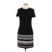 Calvin Klein Casual Dress - Sheath High Neck Short sleeves: Black Print Dresses - Women's Size 8