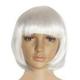 Fashion Women&Girls Sexy Wigs ï¼ŒFull Bangs Short Straight Wig BOBO Party Full Wigs Party Decoration White