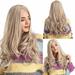 SUCS Fashion Wavy Light Blonde Long Curly Wig For Woman Wig Artificial Hair Wigs